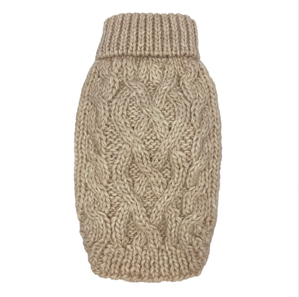 DOG CABLEKNIT SWEATER - Oatmeal