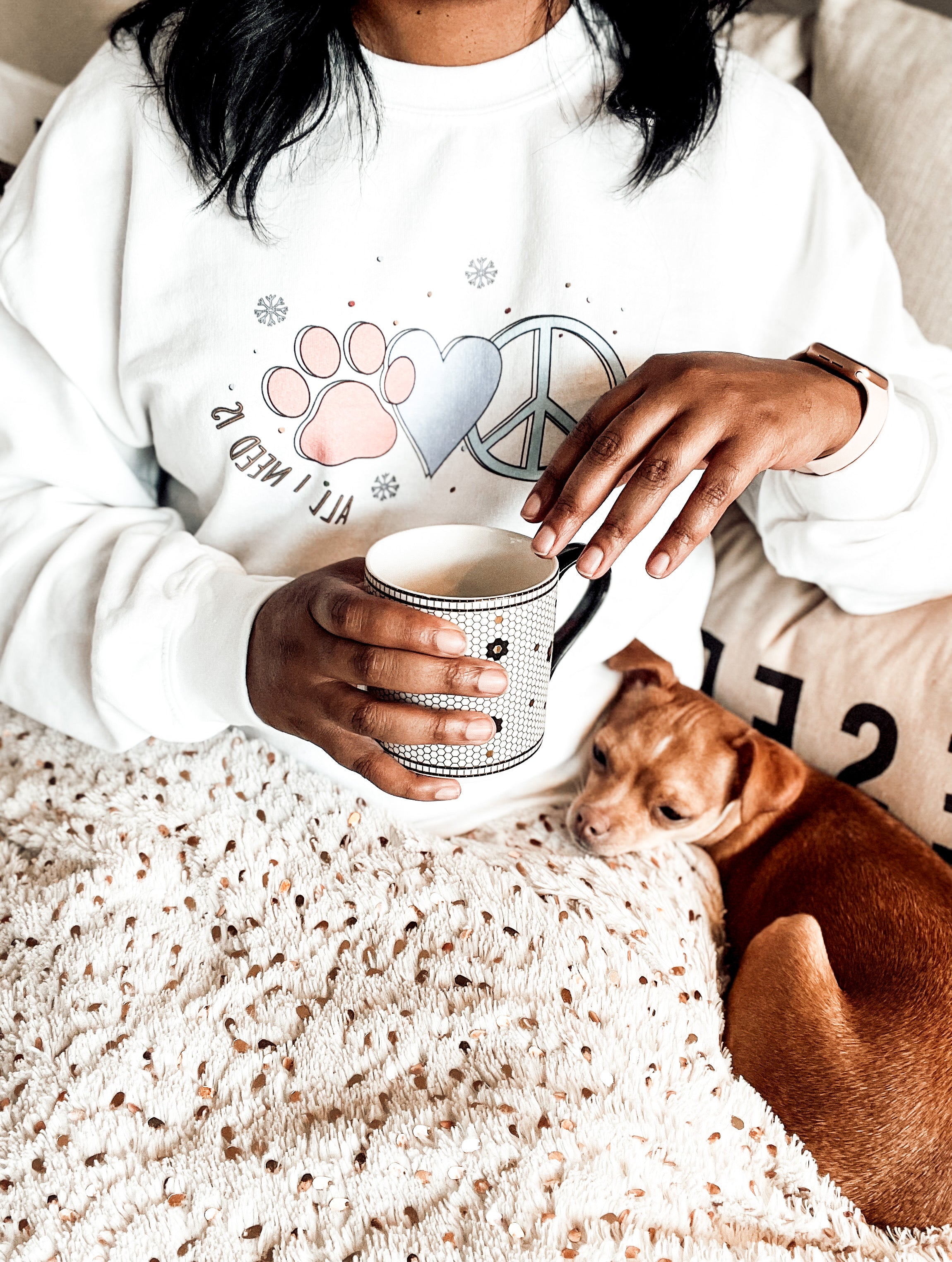 PEACE, LOVE, DOGS SWEATSHIRT