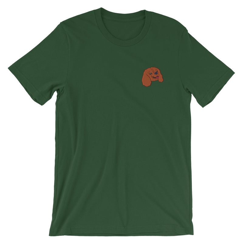 Embroided Cavalier (Ruby) Short-Sleeve Unisex T-Shirt