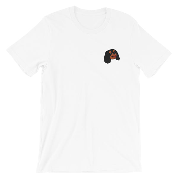 Embroided Cavalier (Black & Tan) Short-Sleeve Unisex T-Shirt