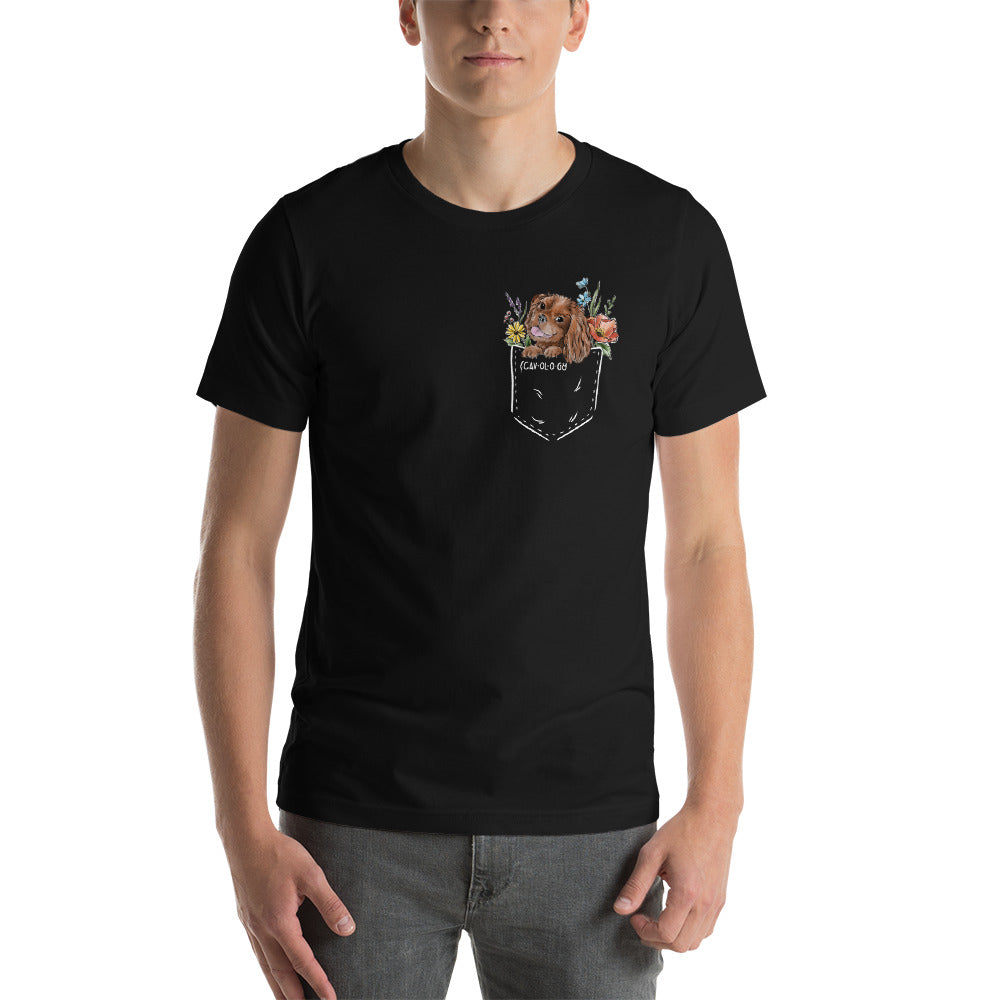 CAV IN POCKET (ruby) Black T-Shirt