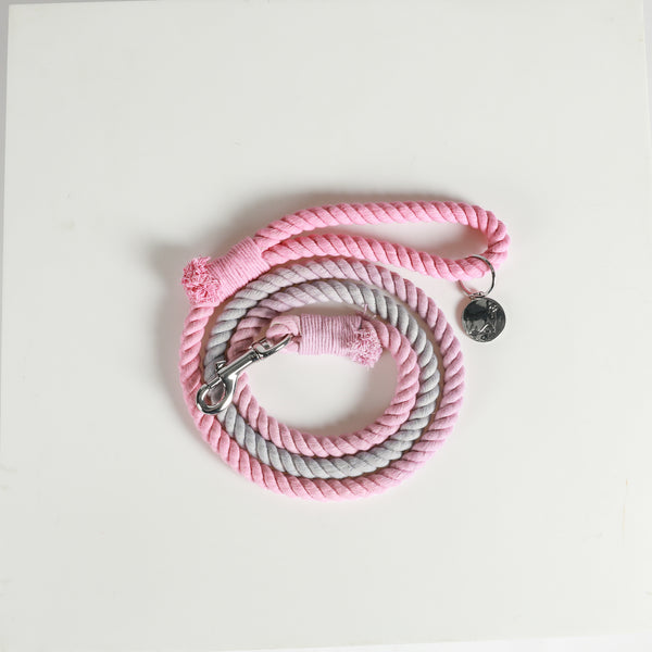 ROPE LEASH - Ombre pink grey “Vie En Rose”