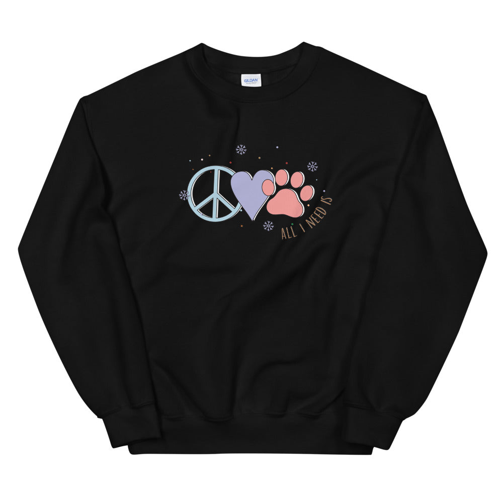 PEACE, LOVE, DOGS SWEATSHIRT