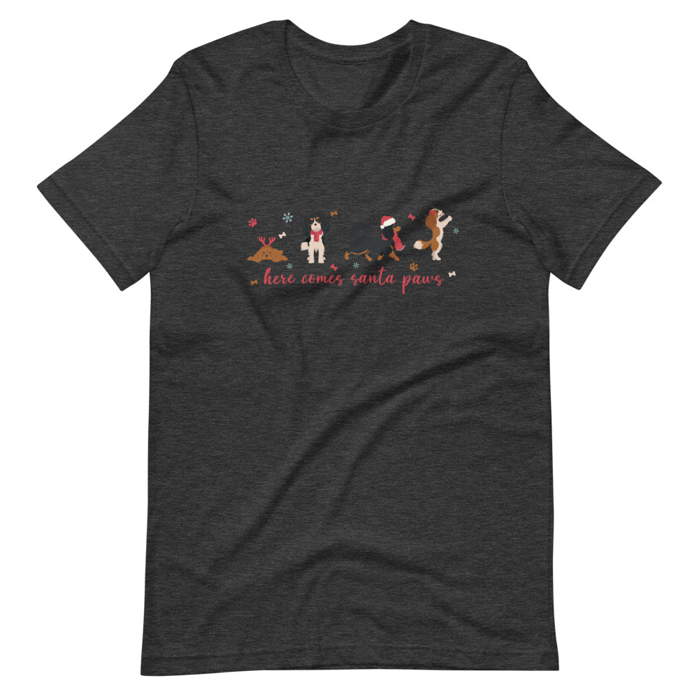 HERE COMES SANTA PAWS TEE