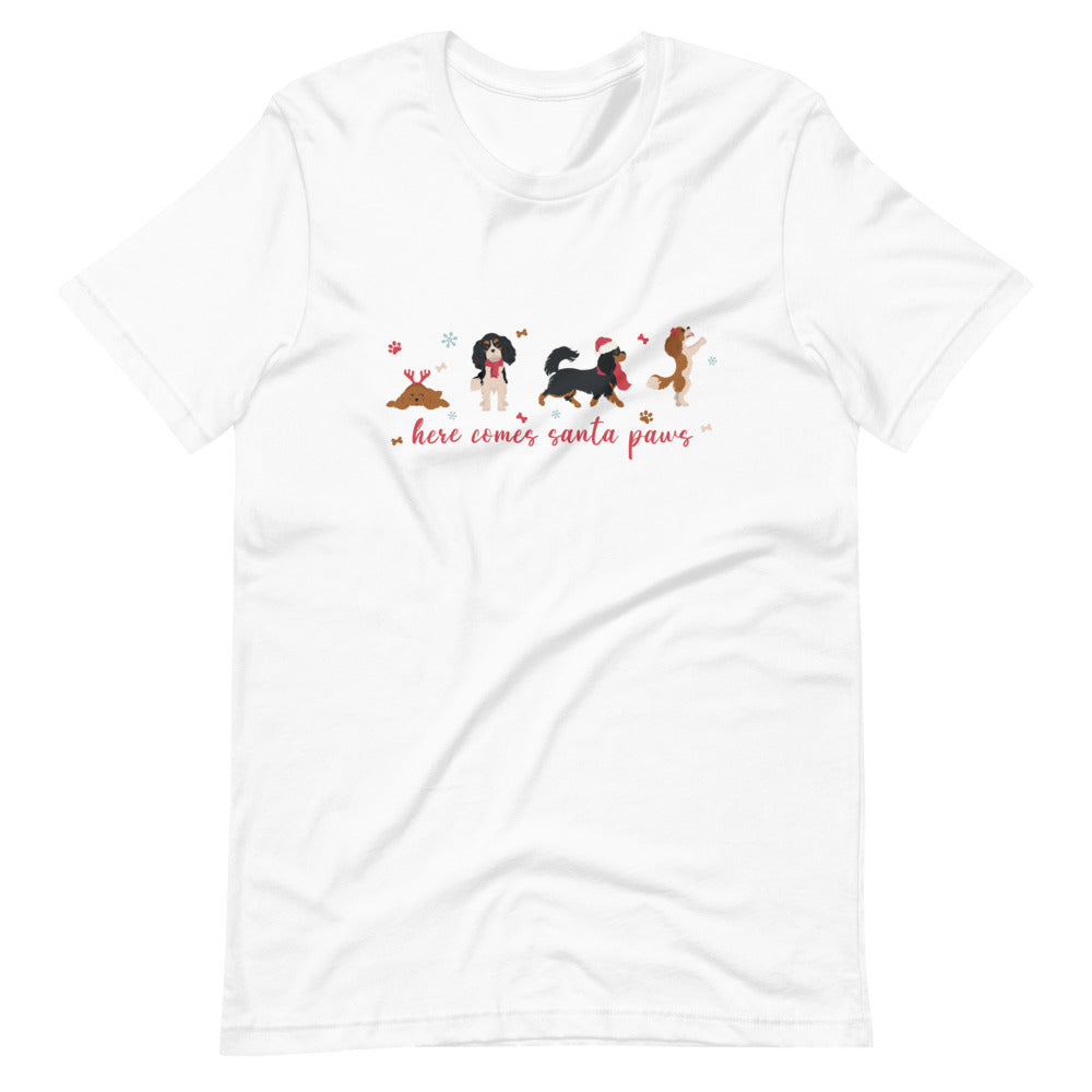 HERE COMES SANTA PAWS TEE